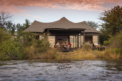 Luxury tented suite at Old Drift Lodge, Victoria Falls
